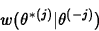 \begin{displaymath}
w(\theta^{\ast (j)}\vert\theta^{(-j)})
\end{displaymath}